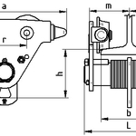 Z420R-A,B/1t - Jednonosníková kočka Brano Z420R(postrková, bez ovládání) – schéma