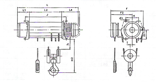 Elektrický lanový kladkostroj patkový TYP T35