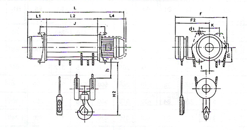 Elektrický lanový kladkostroj BALKANCAR patkový TYP T35