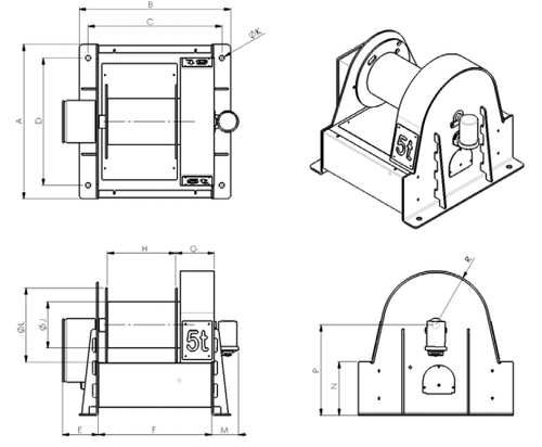Nízkorychlostní elektrický šnekový naviják – LS3000 – 7500
